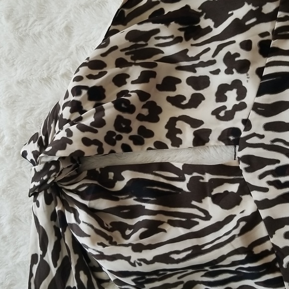 Banana Republic womens sz 18 halter cheetah zebra leopard lined top - Picture 3 of 12